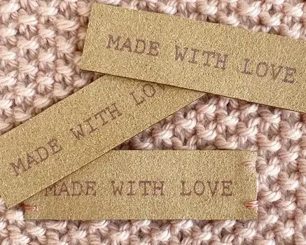 Faux suede labels